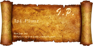 Ipi Piusz névjegykártya